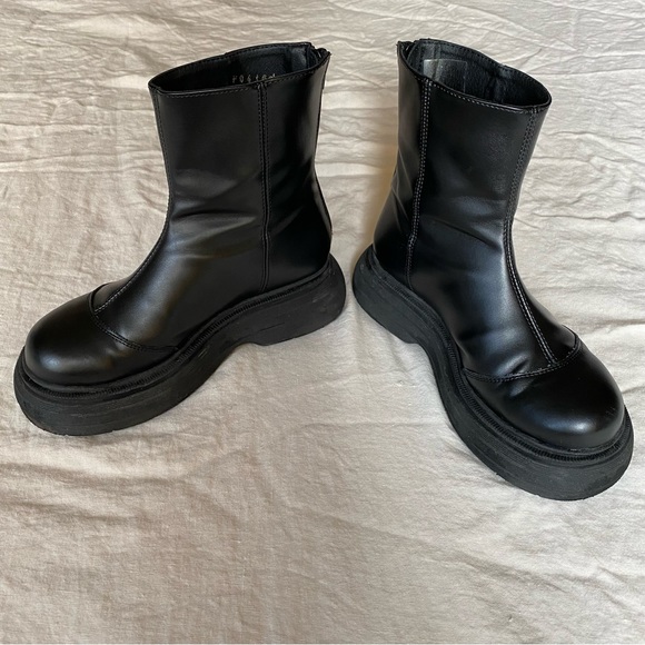Alohas Ink Black - vegan chunky zip boots - Picture 3 of 6